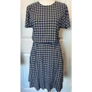 Boden Geometric Patterned Flutter Sleeve jersey Midi Dress Size 6R